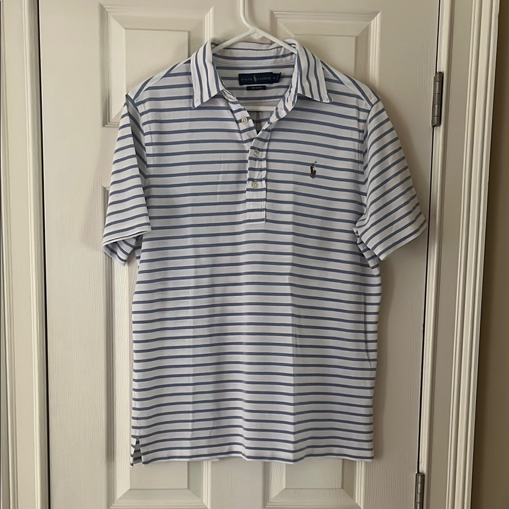 Polo by Ralph Lauren Blue and White Striped Polo Shirt